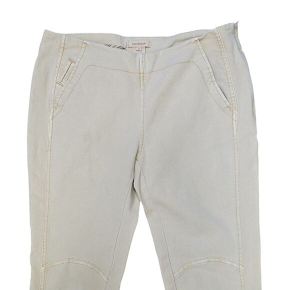 Sundance Womens Tan Skinny Pants Size 4 Lagenlook Bohemian Seam Detail - Picture 4 of 10